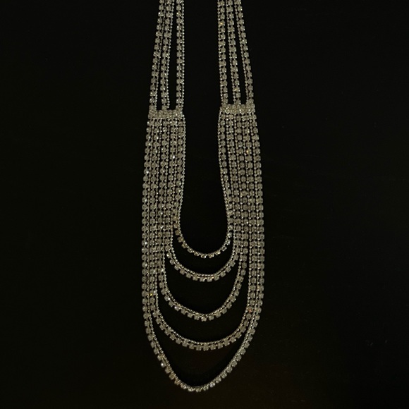 4 STACK WEDDING-STYLE CRYSTAL NECKLACE - Picture 2 of 2